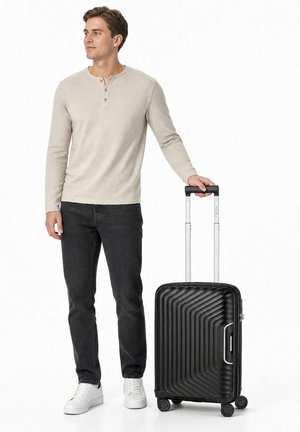 Redolz, ESSENTIALS 01 4 ROLLEN KABINENTROLLEY 53 CM MIT DEHNFALTE UNISEX - Wheeled suitcase - black metallic