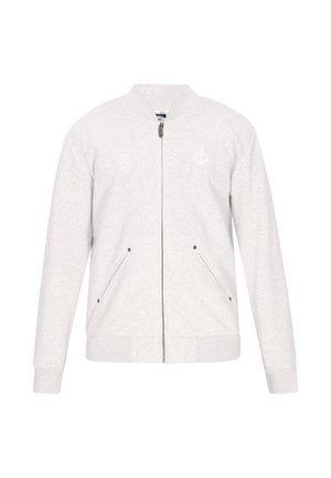 Tröja med dragkedja - offwhite melange