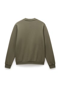Olivenfarvet sweatshirt med rund halsudskæring, lange ærmer og ribbede manchetter. Lavet af blødt, tekstureret stof med en afslappet pasform.