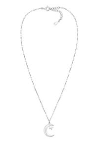 Srebrny naszyjnik z zawieszką w kształcie półksiężyca z detalem gwiazdki. Łańcuszek jest delikatny, z zapięciem typu lobster i regulowaną długością.