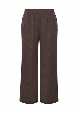 Yours Clothing, PLUS SIZE WIDE LEG TROUSERS - Housut - chocolate