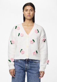 Pieces PCLYDIA - Cardigan - cloud dancer detail flower