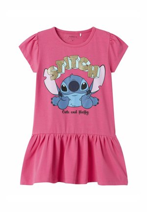 NMFFODA STITCH SS WDI - Jerseyklänning - carmine rose