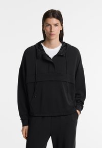 OYSHO - SOFT TOUCH WITH ZIP - Luvtröja - black Miniatyrbild 1