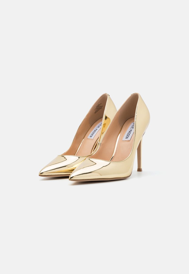 Steve Madden Décolleté Donna Reyes In Pelle Oro - Tacco A Spillo 10,8 Cm - Taglia 38 EU