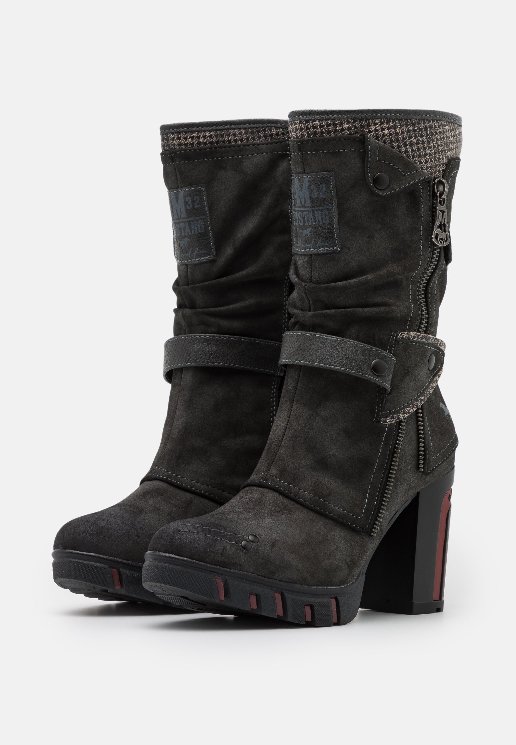 Mustang Laarzen met hoge hak - dunkelgrau/Donkergrijs - Zalando.nl
