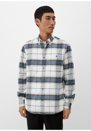 s.Oliver TWILL- MIT KAROMUSTER - Hemd - weiß
