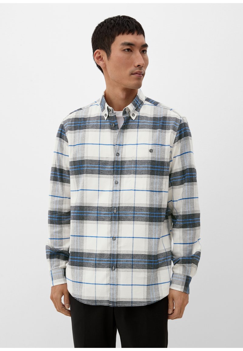 s.Oliver TWILL- MIT KAROMUSTER - Hemd - weiß