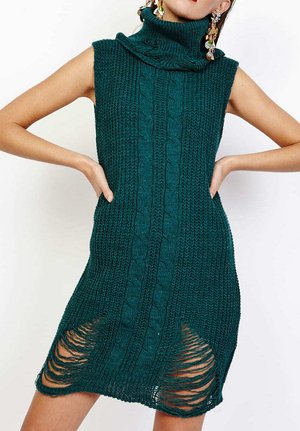 SIN MANGAS - Vestido de punto - verde