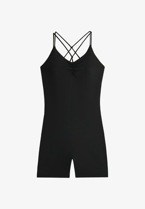 OYSHO, COMFORTLUX SHORT JUMPSUIT WITH KNOT DETAIL - Kombinezon - black