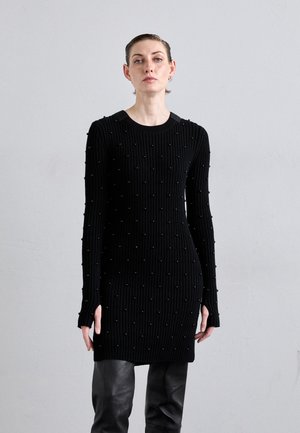 DRESS - Abito in maglia - black