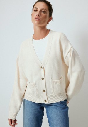 Touché Privé WITH BUTTON POCKET - Kardigán - cream