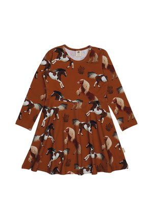 JOYFUL HORSES - Jersey dress - brown