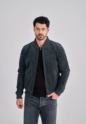 TED - Leren jas - dark anthrazit