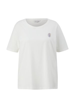 MIT GUMMIERTEM PRINT - T-Shirt basic - ecru