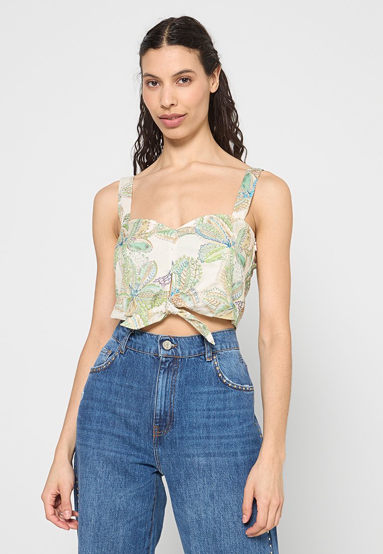 RIANI Top olijfgroen gemêleerd