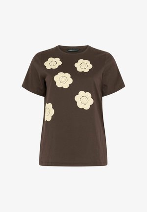 Yours Clothing, PLUS SIZE CASUAL TOPS - T-shirts print - chocolate