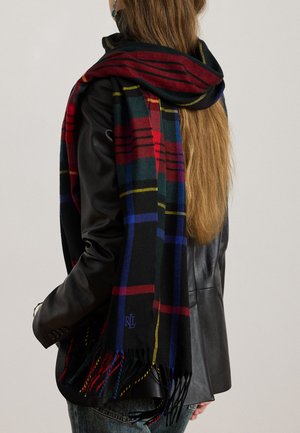 Lauren Ralph Lauren PLAID FRINGE-TRIM SCARF - Šál - black stewart