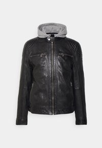BARLO - Casaco de couro - black