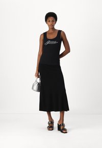 Guess LOGO RIB TANK - Top - jet black multi