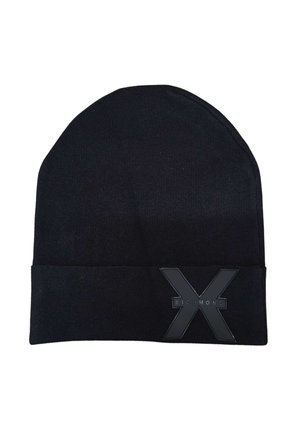 Berretto in maglia nero con risvolto, con un grande "X" nero e la parola "Richmond" sul davanti.