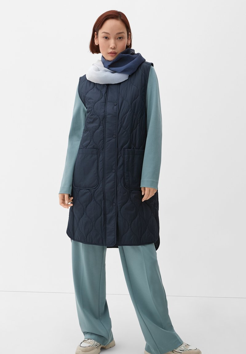 s.Oliver LOOP MIT PLISSEEFALTEN - Écharpe tube - navy