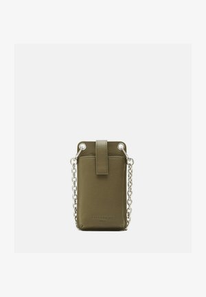 BASIC MOBILE POUCH EDLE HANDYTASCHE AUS LEDER - Mobilväska - olive paste