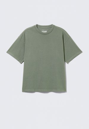 Weekday, GREAT BOXY HEAVYWEIGHT - Basic T-shirt - khaki green