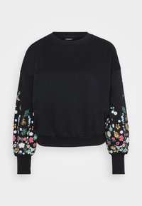 ONLBROOKE O NECK FLOWER - Sweatshirt - black