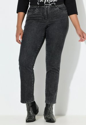 PAULA 5-POCKET MOONWASHED - Jeans Straight Leg - black