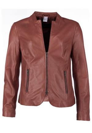 MIT KURZEM REISSVERSCHLUSS LIDA - Lederjacke - bordeaux