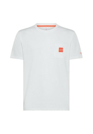 Sun68 POCKET FLUO - T-shirt basic - bianco