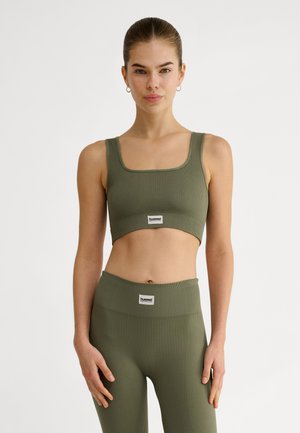 Sports-BH'er med medium støtte - dusty olive