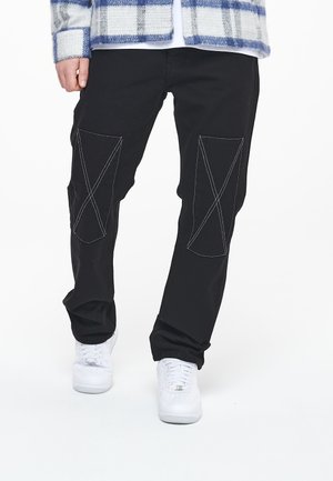 THADON WIDE UNISEX - Avar lõikega teksad - washed black ink