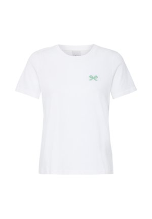 ICHI, IHCAMINNA SHORT SLEEVE - T-shirt basique - cloud dancer light grass greennamsu