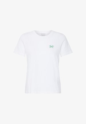 ICHI, IHCAMINNA SHORT SLEEVE - Tricou basic - cloud dancer light grass greennamsu