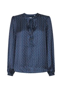 Μπλούζα ναυτικού τύπου �από ελαφρύ ύφασμα με κόκκινες και λευκές πουά, μακριά μανίκια και λαιμόκοψη με κορδόνι. Λείος υφασμάτινος συνδυασμός με λεπτομέρεια κουμπιού μπροστά.