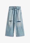 DISTRESSED MID RISE LOOSE JEANS - Wide leg - denim light