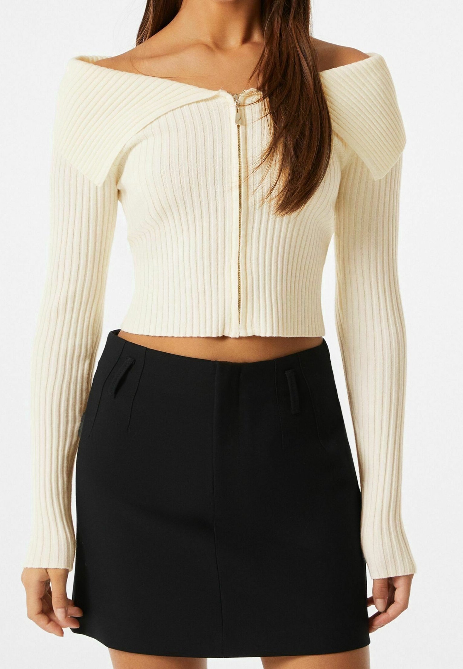 Bershka Cardigan off-white/offwhite (Pre-owned)