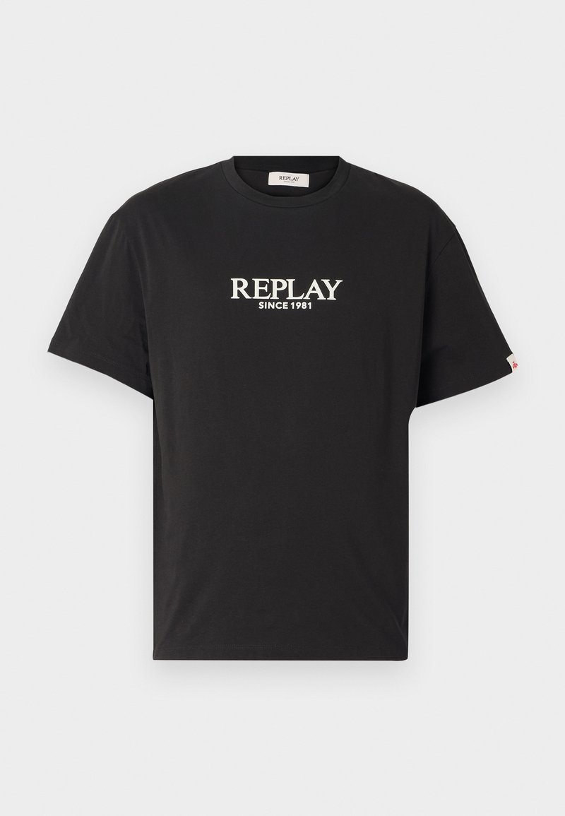 Replay T-shirt print zwart