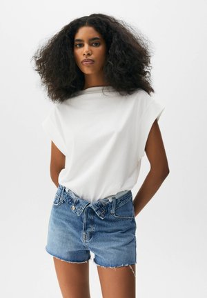 Denim shorts - blue grey