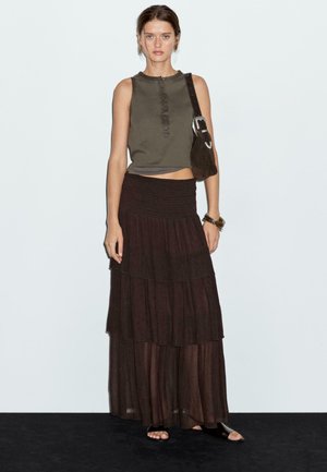 WITH CONTRAST TRIM DETAIL  - Top - khaki