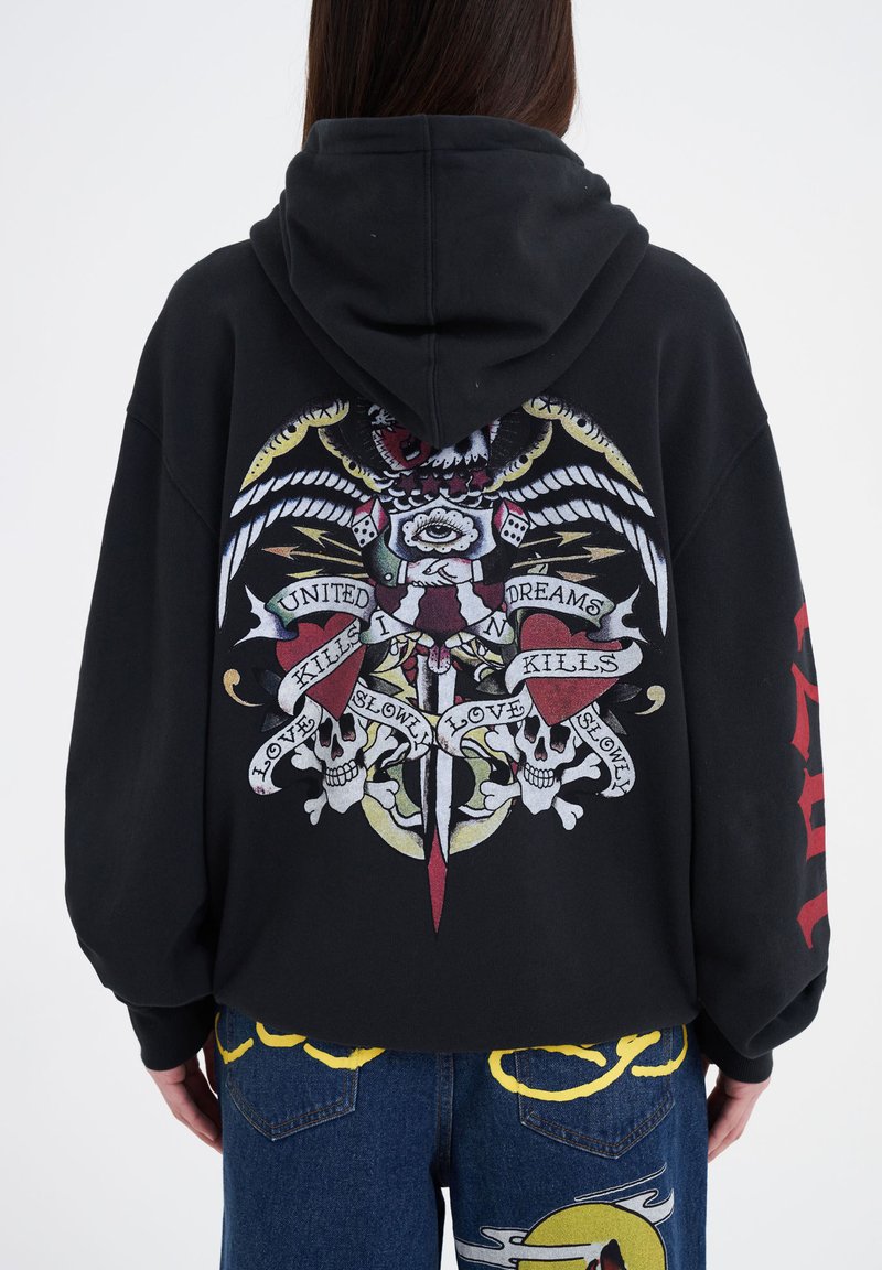 Ed Hardy - ABSRACT LOVE KILLS SLOWLY GRAPHIC ZIP THRU  - Zip-up sweatshirt - black, Enlarge