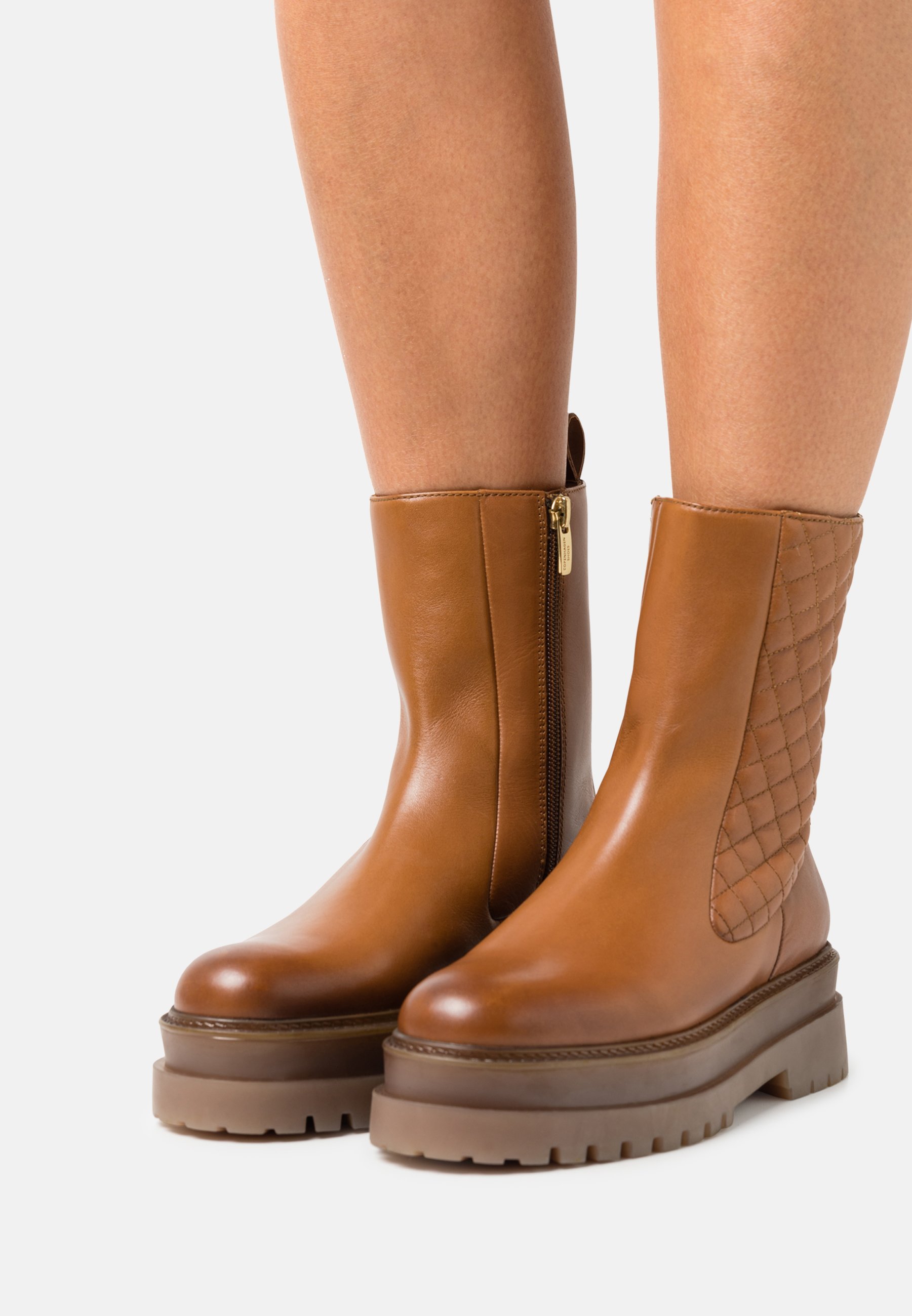 platform tan boots