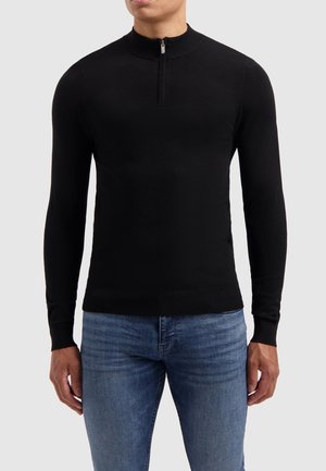 HALF ZIP LS  - Jumper - black