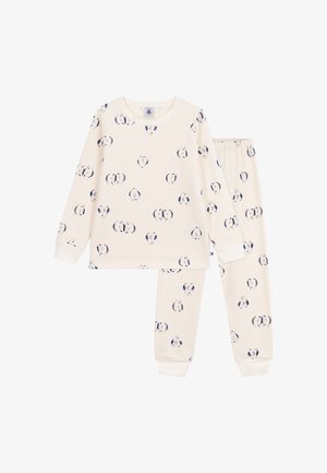 Petit Bateau MOLLETON WARM PENGUINS - Pizsamák - milk/soir