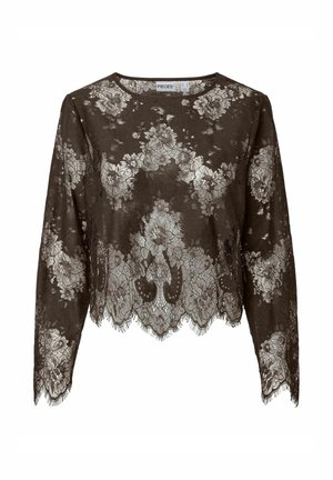 Pieces, TOP PCNORINNE LACE - Blouse - hot fudge