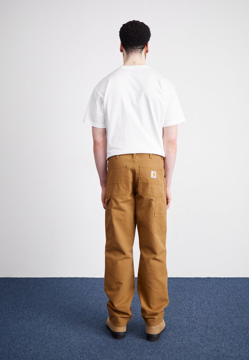 Carhartt WIP DOUBLE KNEE PANT - Trousers - hamilton brown rinsed 