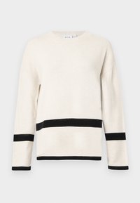 VIRIL O NECK OVERSIZE - Jumper - super light natural/black