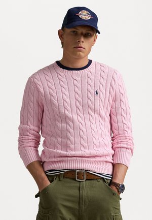 CABLE KNIT COTTON JUMPER - Pullover - carmel pink